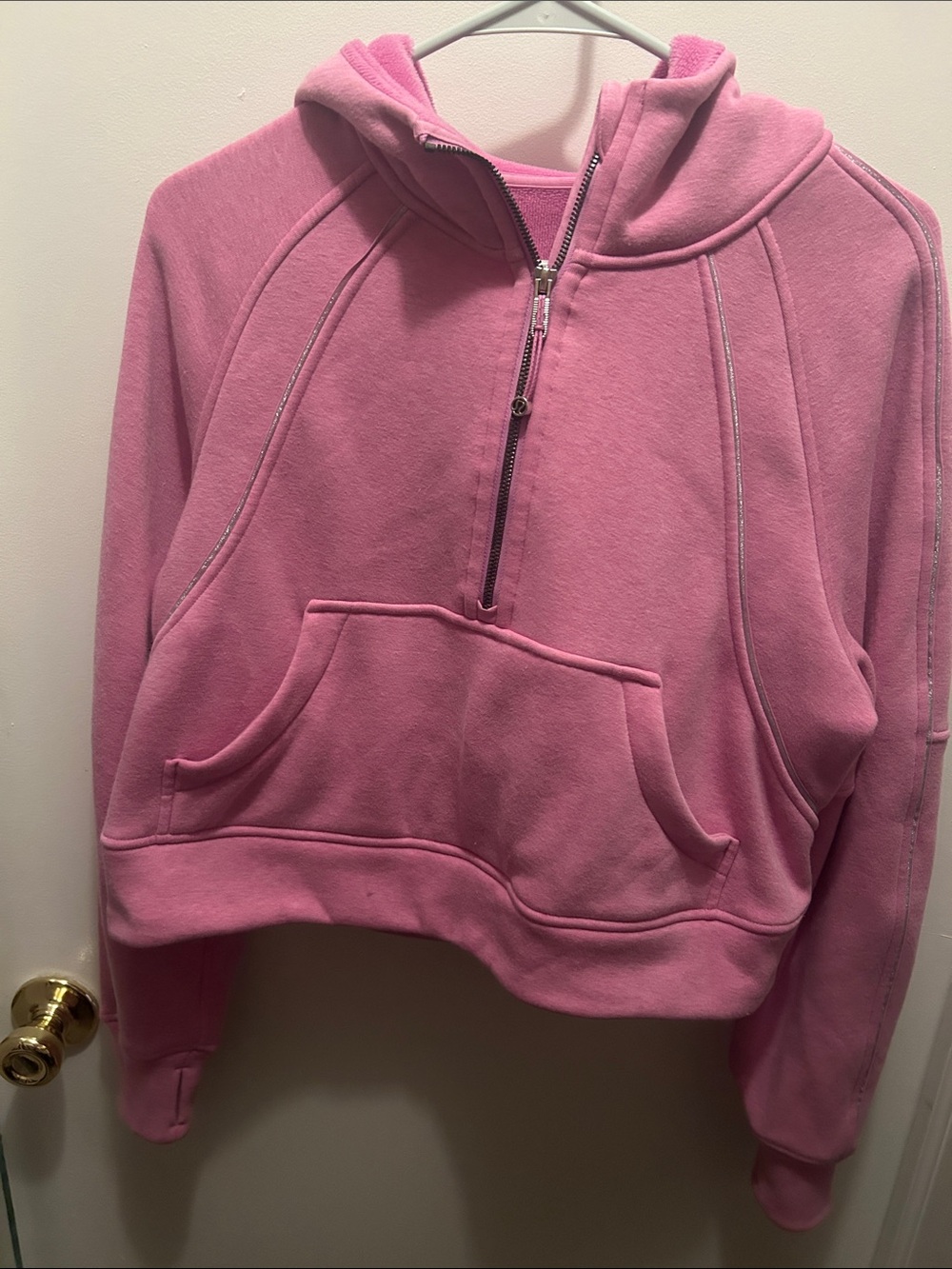 Lululemon Pink Half-Zip Hooded Sweater